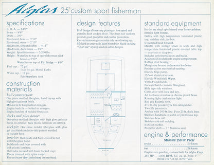 Pacemaker Alglas 25 Custom Sport Fisherman Cruiser Brochure
