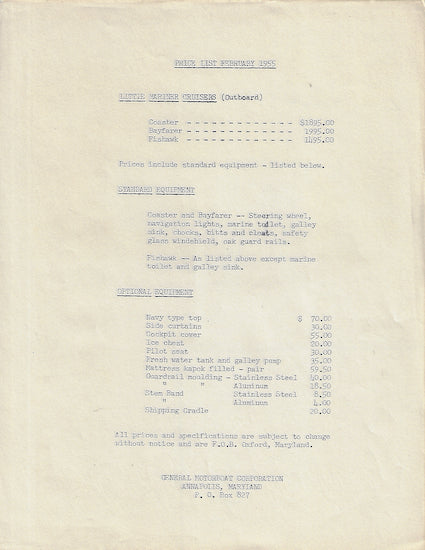 Little Mariner Brochure