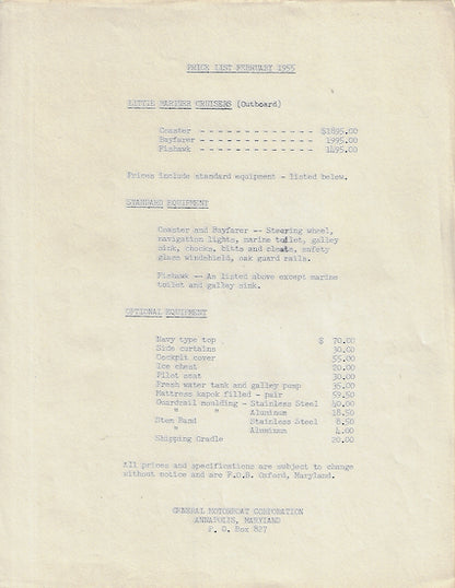Little Mariner Brochure