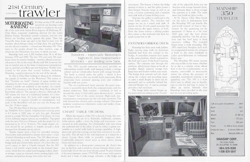 Mainship 350 Trawler Magazine Reprint Brochure
