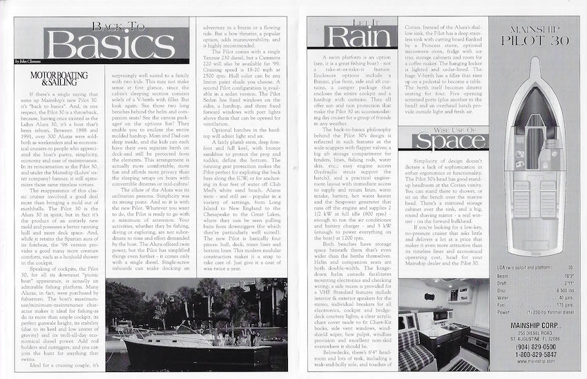 Mainship Pilot 30 Magazine Reprint Brochure