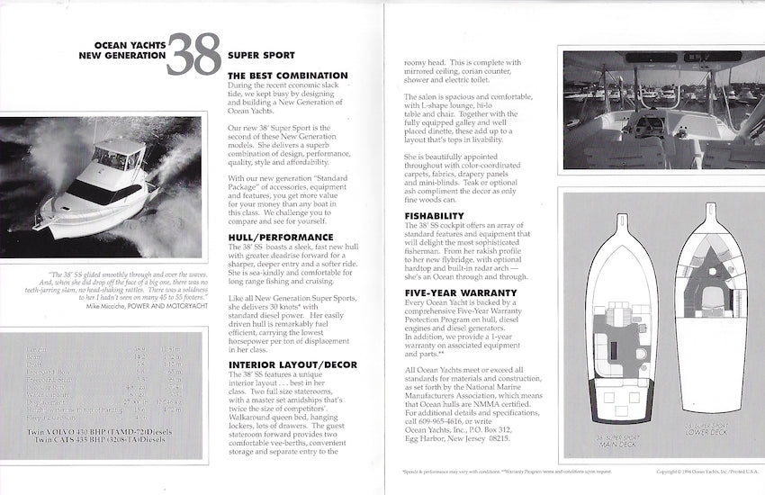 Ocean 38 Super Sport Brochure