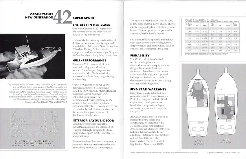 Ocean 42 Super Sport Brochure