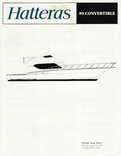 Hatteras 50 Convertible Specification Brochure