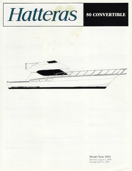 Hatteras 50 Convertible Specification Brochure