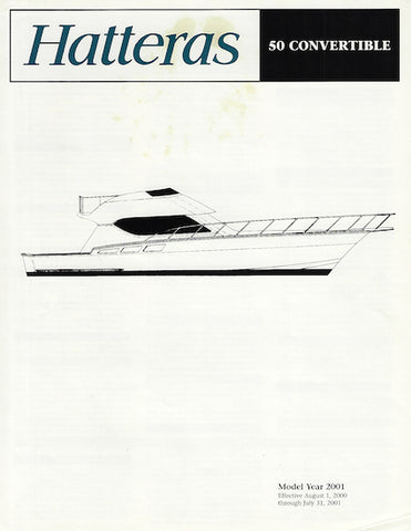 Hatteras 50 Convertible Specification Brochure