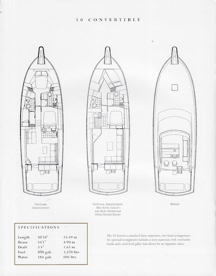 Hatteras 50 Convertible Brochure