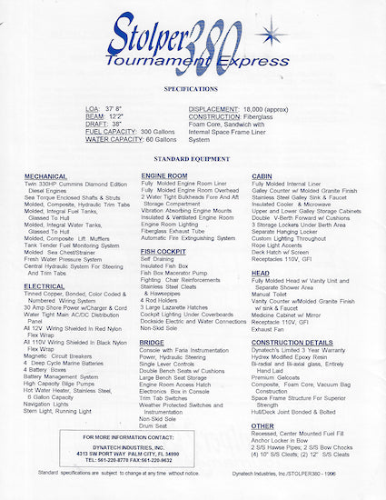 Dynatech Stolper 380 Brochure Package