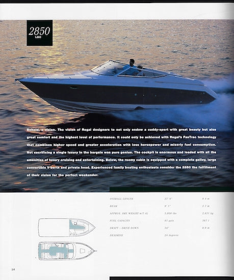 Regal 2001 Sportboats & Cruisers Brochure