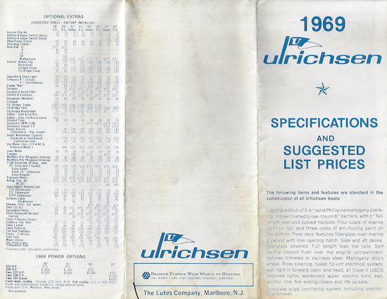 Ulrichsen 1969 Specification Brochure