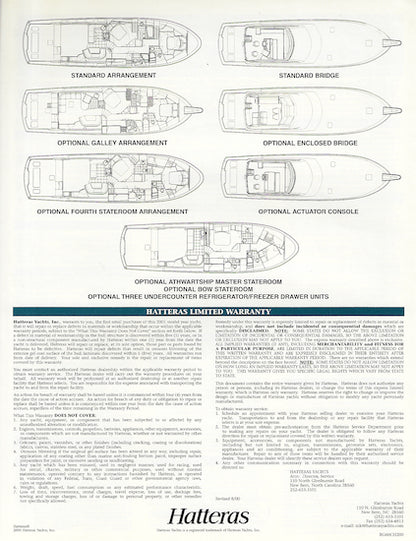 Hatteras 60 Convertible Specification Brochure