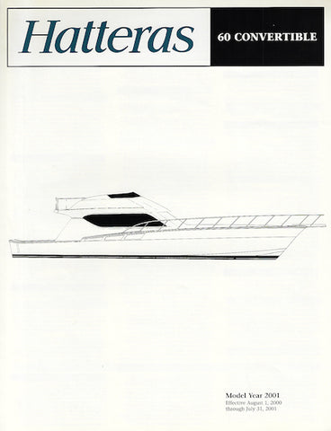 Hatteras 60 Convertible Specification Brochure