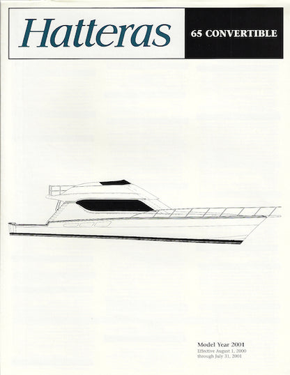 Hatteras 65 Convertible Specification Brochure