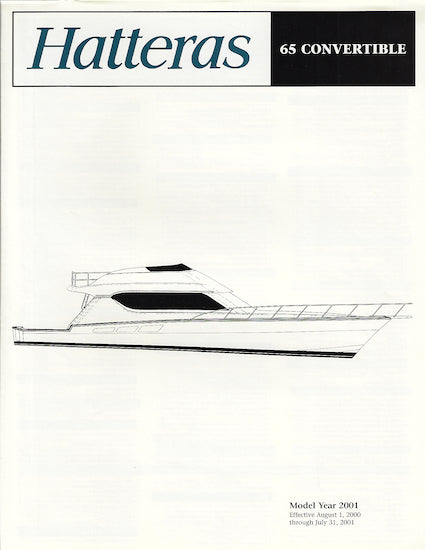 Hatteras 65 Convertible Specification Brochure