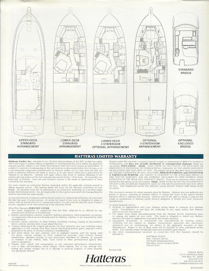 Hatteras 65 Convertible Specification Brochure