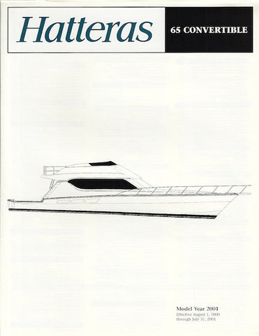 Hatteras 65 Convertible Specification Brochure