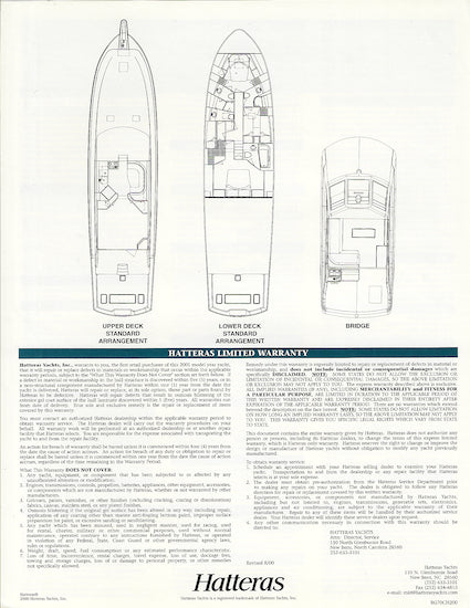 Hatteras 70 Convertible Specification Brochure
