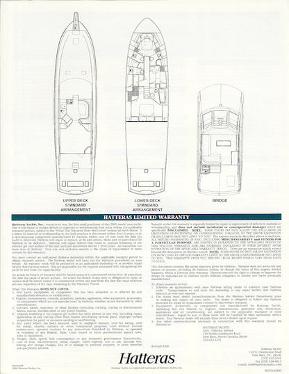 Hatteras 70 Convertible Specification Brochure