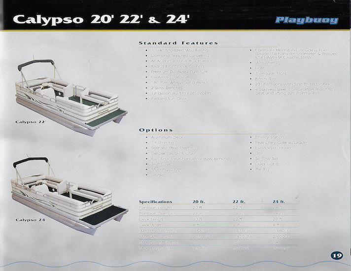 Playbuoy 2001 Pontoon Brochure