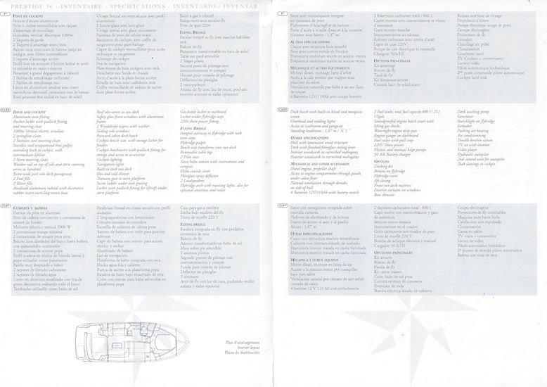 Jeanneau Prestige 36 Specification Brochure