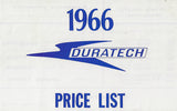 Duratech 1966 Price List