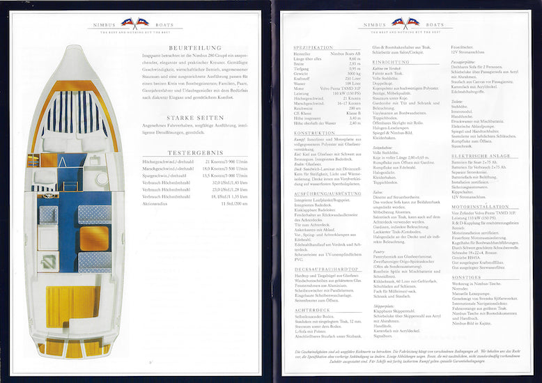 Nimbus 280 Coupé Brochure (German)