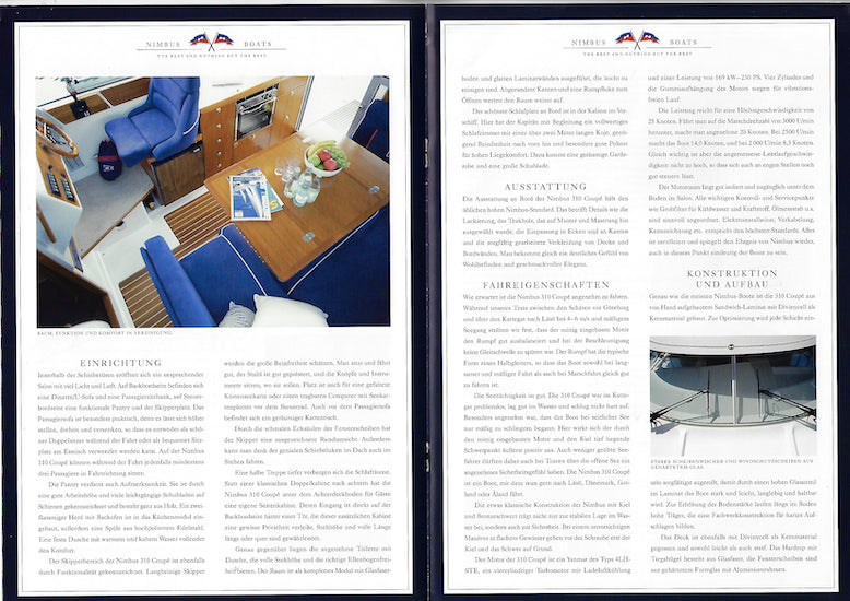 Nimbus 310 Coupé Brochure (German)