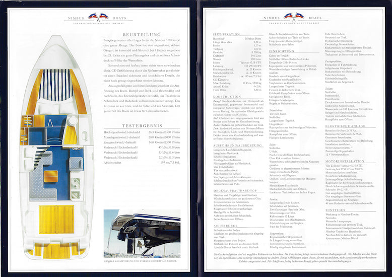 Nimbus 310 Coupé Brochure (German)
