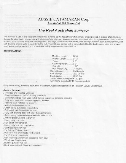 Aussiecat 286 Brochure