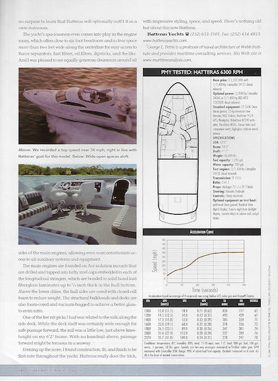 Hatteras 6300 Raised Pilothouse Power & Motoryacht Magazine Report Brochure