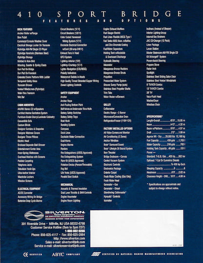 Silverton 410 Sport Bridge Poster Brochure