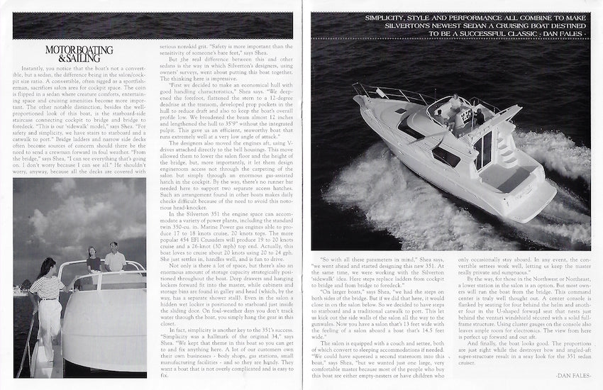 Silverton 351 Sedan Cruiser Magazine Reprint Brochure