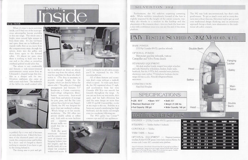 Silverton 392 Motor Yacht Magazine Reprint Brochure