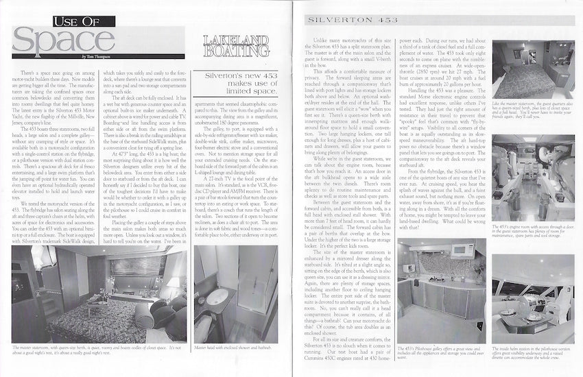 Silverton 453 Motor Yacht Magazine Reprint Brochure