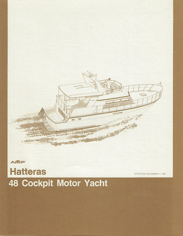 Hatteras 48 Cockpit Motor Yacht Specification Brochure