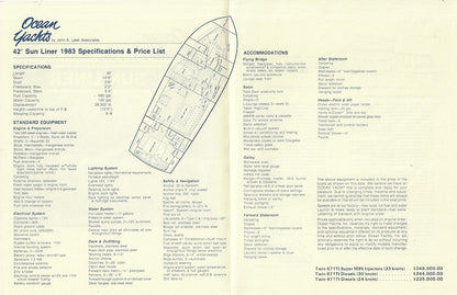 Ocean 42 Sunliner Specification Brochure