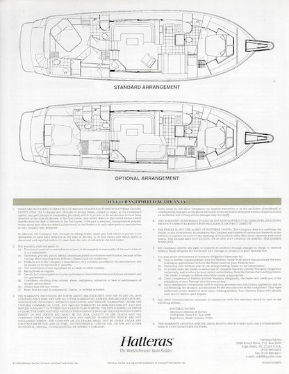 Hatteras 52 Sport Deck Motor Yacht Specification Brochure
