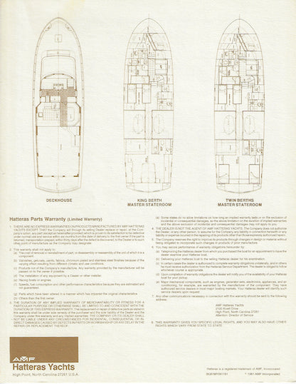 Hatteras 61 Motor Yacht Specification Brochure