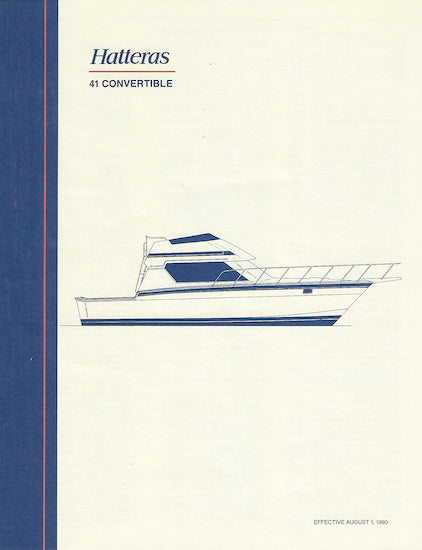 Hatteras 41 Convertible Specification Brochure – SailInfo I ...