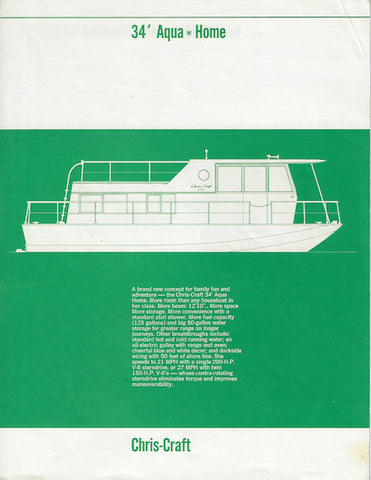 Chris Craft Aqua Home 34 Specification Brochure