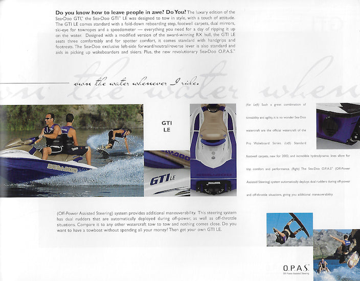 Sea Doo 2002 Watercraft Brochure – SailInfo I boatbrochure.com