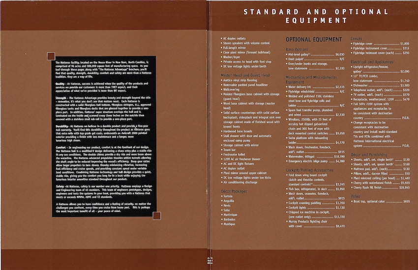 Hatteras 50 Convertible Specification Brochure