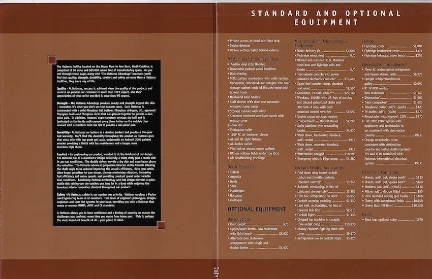 Hatteras 55 Convertible Specification Brochure