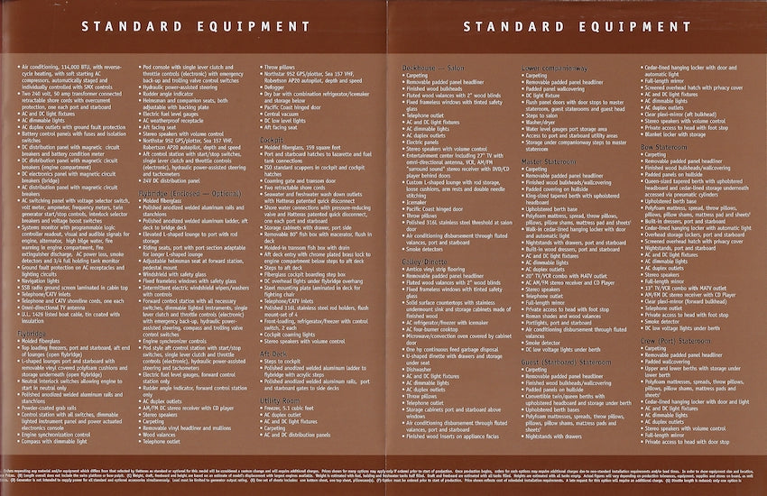 Hatteras 70 Convertible Specification Brochure