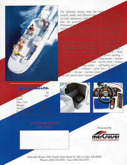 Splendor 240 Splendor 240 Platinum Cat Brochure – SailInfo I boatbrochure.com