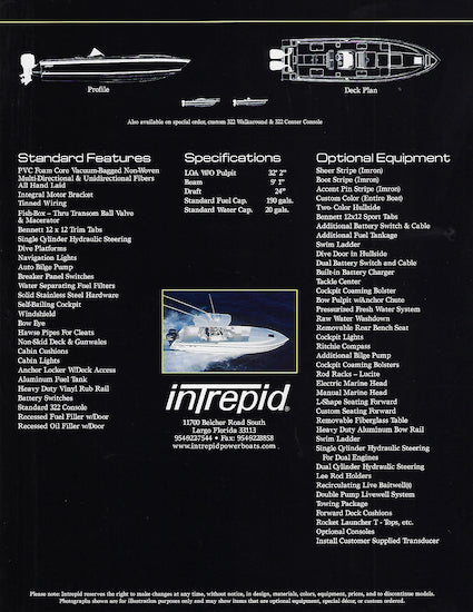 Intrepid 322 Cuddy Brochure