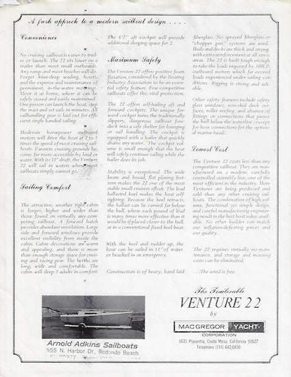 MacGregor Venture 22 Brochure