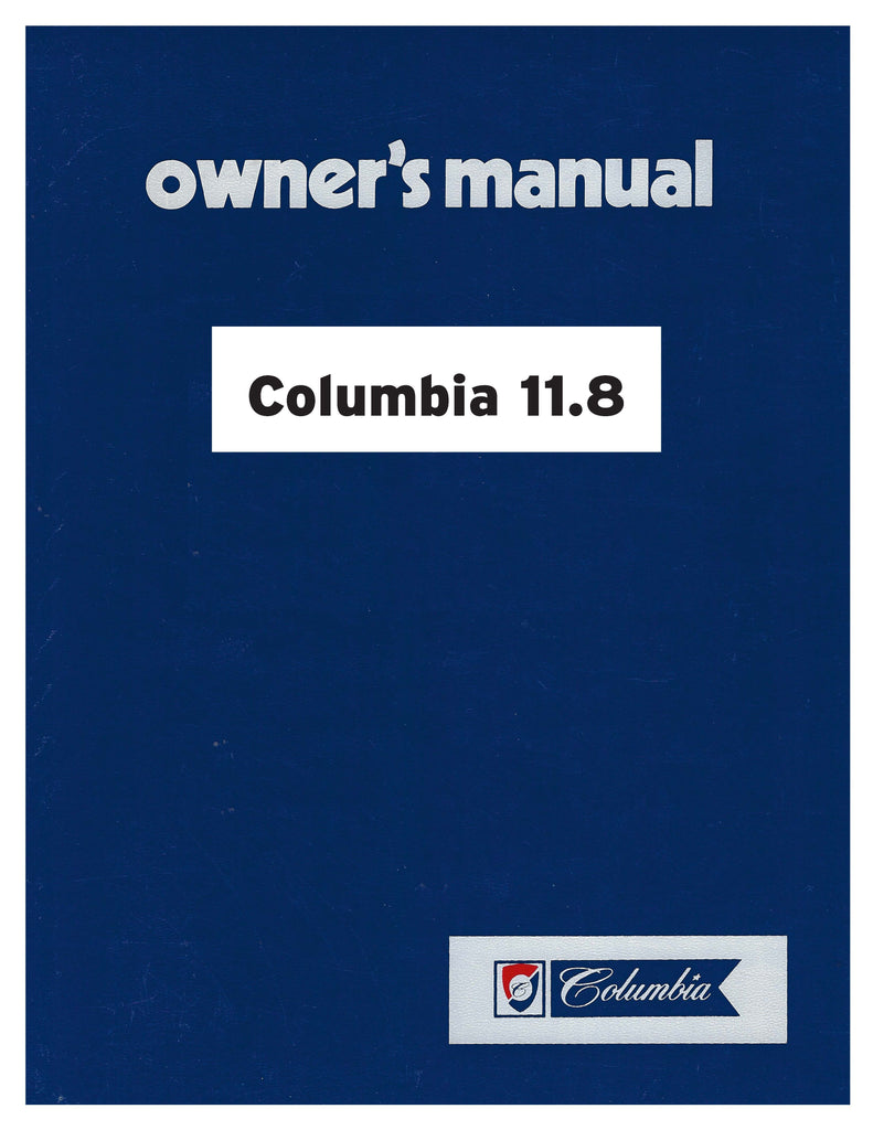 Columbia 11.8 Owner's Manual