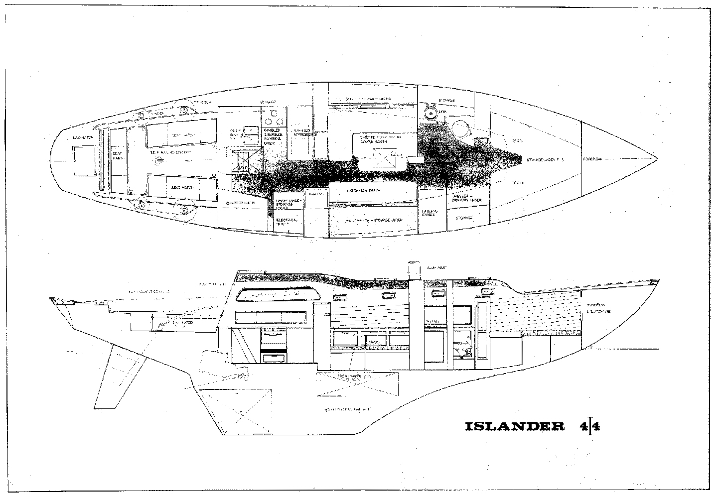 Islander 44 Interior Arrangement & Profile Plan