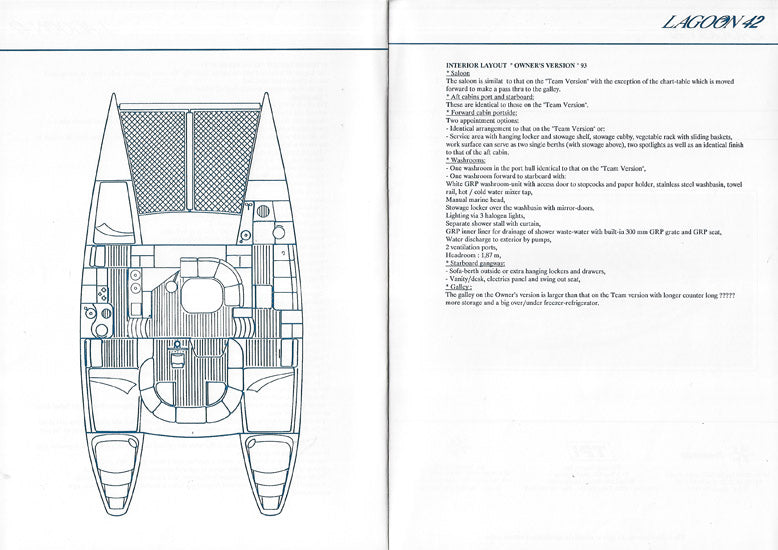 Lagoon 42 Specification Brochure